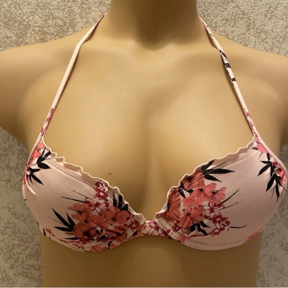 H&M Pink Floral Bikini Top